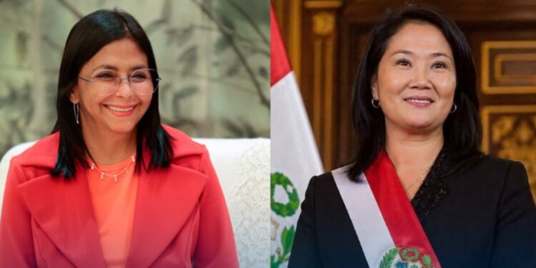 Delcy Rodríguez conversó con Keiko Fujimori y planteó fortalecer el retorno de venezolanos desde Perú